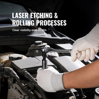 VEVOR Impact Sockets Set 14PCS 6-Point 1/4&quot; Deep Socket Set Metric 4-15mm Cr-Mo