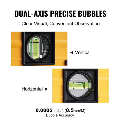 VEVOR Magnetic Torpedo Level, 600mm, Οθόνη με οπίσθιο φωτισμό LED Μηχανικός χάρακας φιαλιδίων φυσαλίδων για 0-360 μοίρες, Εργαλείο επιπέδωσης από κράμα αλουμινίου με αισθητήρα βαρύτητας με παράθυρο προβολής, ανθεκτικό σε κραδασμούς για υδραυλικά, ξύλο