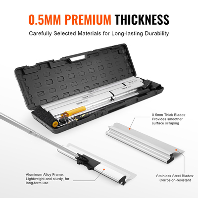 Σετ λεπίδων γυψοσανίδας VEVOR, 10/16/24/32/40 σε λεπίδες skimming + 34-81,6 σε κοντάρι λαβής επέκτασης, επαγγελματικά εργαλεία από ανοξείδωτο ατσάλι, για Gyprock/Πίνακα τοίχου/Γυψοσανίδα