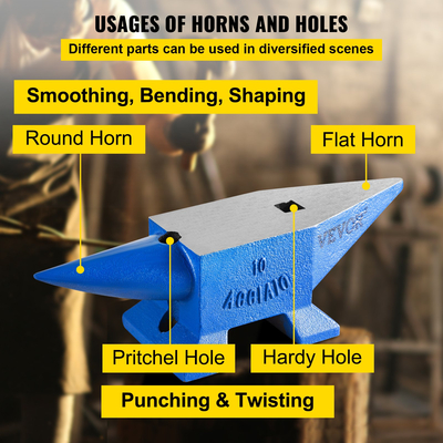 22lb Blacksmith Anvil Steel Anvil 10kg Στερεά θερμικά επεξεργασμένη Στρογγυλή Μεταλλική Εργασία