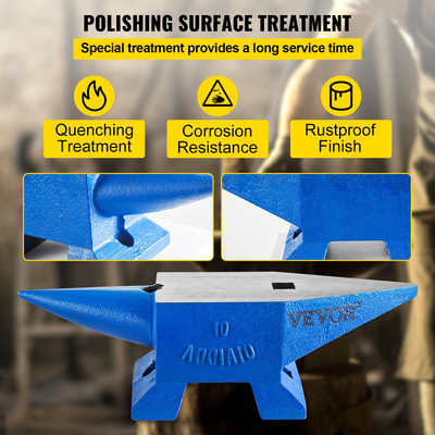 22lb Blacksmith Anvil Steel Anvil 10kg Στερεά θερμικά επεξεργασμένη Στρογγυλή Μεταλλική Εργασία