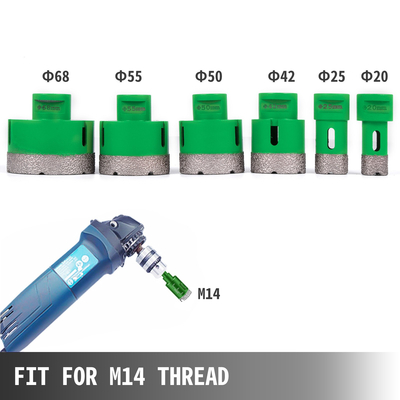 Σετ τρυποπρίονων διαμαντιών, σετ πριονιών τρυπών διαμαντιών 20/25/42/50/55/68κόπτης τρυπών νημάτων για την κεραμική γρανίτη