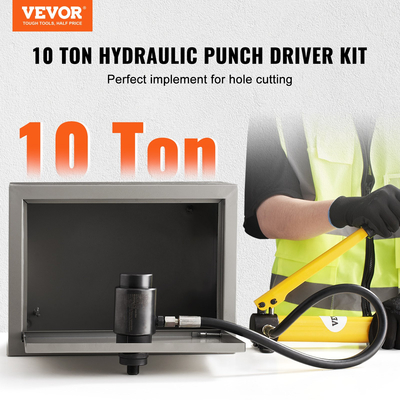VEVOR 10 Ton Hydraulic Knockout Punch Kit, 1/2" έως 2" Conduit Hole Cutter Set, KO Tool Kit with Puncher 6 Piece, Metal Sheet Driver tools, for aluminium, Brass, Inox, Fiberglass and Plastic