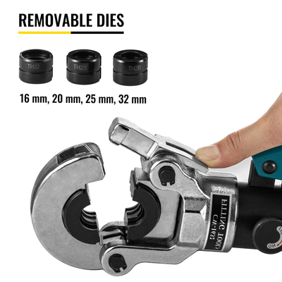 VEVOR Hydraulic Pipe Crimper TH ?16-32mm Pipe Tube Crimper Pipe Crimping Pilers TH Jaws 16-20-25-32mm 12T Hydraulic Crimping Tool for Compound Pipe
