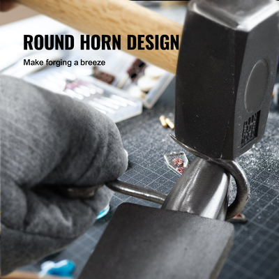Αμόνι VEVOR Single Horn, Αμόνι από χυτό χάλυβα 8,8 λίβρες, Σιδεράς σιδεράς με στρογγυλό κέρατο υψηλής σκληρότητας, συμπαγής σχεδίαση και σταθερή βάση, εργαλεία και εξοπλισμός σφυρηλάτησης, εργαλείο Metalsmith για κάμψη και διαμόρφωση