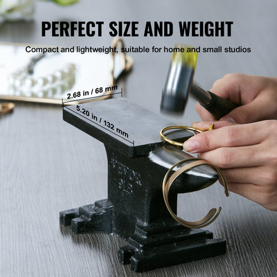 Αμόνι VEVOR Single Horn, Αμόνι από χυτό χάλυβα 8,8 λίβρες, Σιδεράς σιδεράς με στρογγυλό κέρατο υψηλής σκληρότητας, συμπαγής σχεδίαση και σταθερή βάση, εργαλεία και εξοπλισμός σφυρηλάτησης, εργαλείο Metalsmith για κάμψη και διαμόρφωση