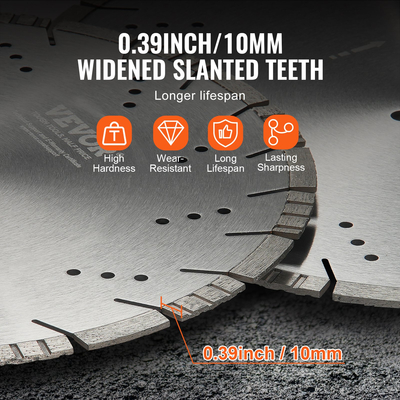 VEVOR Diamond Blade 14 ιντσών Λεπίδα πριονιού σκυροδέματος υγρά ή στεγνά 0,39 ιντσών λοξά δόντια