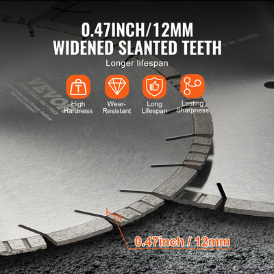 VEVOR Diamond Blade 18 ιντσών Λεπίδα πριονιού σκυροδέματος υγρά ή στεγνά 0,47 ιντσών λοξά δόντια