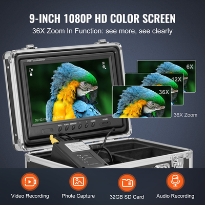 Κάμερα VEVOR Sewer Camera 98 ft/30 m Αυτοεπιπεδούμενη κάμερα αγωγού αποχέτευσης με εντοπιστή 512 Hz