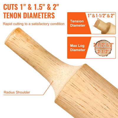 VEVOR Tenon Cutter, 1&quot;/25,4mm &amp; 1,5&quot;/38mm &amp; 2&quot;/50,8mm, Premium κόφτης επίπλων από αλουμίνιο &amp; ατσάλι, με διπλές καμπύλες λεπίδες &amp; βίδες με κουμπιά Home Master Kit, Εμπορικό εργαλείο εκκίνησης για το σπίτι DIY