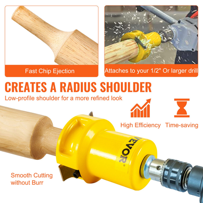 VEVOR Tenon Cutter, 1&quot;/25,4mm &amp; 1,5&quot;/38mm &amp; 2&quot;/50,8mm, Premium κόφτης επίπλων από αλουμίνιο &amp; ατσάλι, με διπλές καμπύλες λεπίδες &amp; βίδες με κουμπιά Home Master Kit, Εμπορικό εργαλείο εκκίνησης για το σπίτι DIY