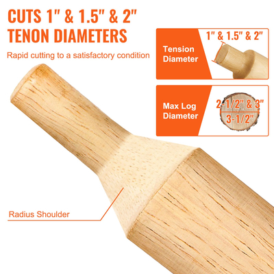 VEVOR Tenon Cutter, 1"/25,4mm &amp; 1,5"/38mm &amp; 2"/50,8mm, Premium κόφτης επίπλων από αλουμίνιο &amp; ατσάλι, με διπλές ίσιες λεπίδες &amp; βίδες με κουμπιά Home Master Kit, Εμπορικό εργαλείο εκκίνησης για το σπίτι D