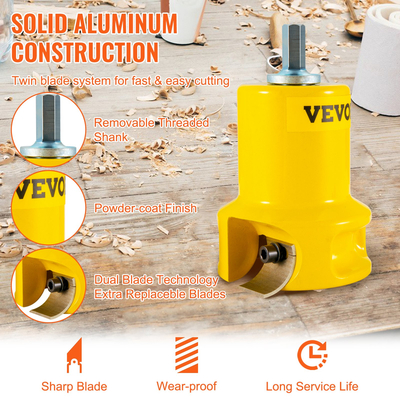 VEVOR Tenon Cutter, 1\"/25,4mm &amp; 2\"/50,8mm, με διπλές καμπύλες λεπίδες &amp; βίδες με κουμπιά Home Master Kit, Premium κόφτη επίπλων από αλουμίνιο &amp; ατσάλι, Εμπορικό εργαλείο για αρχάριους για το σπίτι DIY