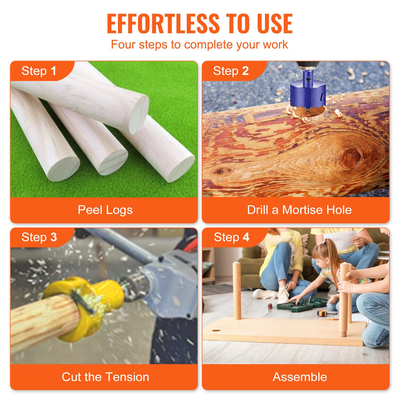 VEVOR Tenon Cutter, 1\"/25,4mm &amp; 2\"/50,8mm, με διπλές καμπύλες λεπίδες &amp; βίδες με κουμπιά Home Master Kit, Premium κόφτη επίπλων από αλουμίνιο &amp; ατσάλι, Εμπορικό εργαλείο για αρχάριους για το σπίτι DIY