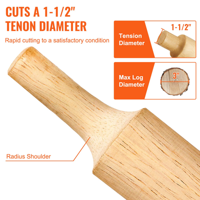 VEVOR Tenon Cutter, 1,5&amp;quot; / 38 mm διάμετρος, Premium κόφτης επίπλων από αλουμίνιο &amp;amp; ατσάλι, με διπλές καμπύλες λεπίδες και βίδες με κουμπιά Home Master Kit, Εμπορικό εργαλείο ξυλουργικής για αρχάριους στο σπίτι