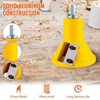 VEVOR Tenon Cutter, 1,5&amp;quot; / 38 mm διάμετρος, Premium κόφτης επίπλων από αλουμίνιο &amp;amp; ατσάλι, με διπλές ίσιες λεπίδες και βίδες με κουμπιά Home Master Kit, Εμπορικό εργαλείο ξυλουργικής για αρχάριους στο σπίτι DIY