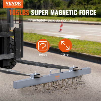 VEVOR Hanging Magnetic Sweeper Pickup Tool, 47,6 kg Nail Hang-Type Magnetic Forklift Sweeper, Industrial Grade Magnets Ατσάλινο Υλικό κυνηγιού Αξεσουάρ για μάζεμα καρφιών Μπουλόνια Σιδερένια τσιπ μέταλλα
