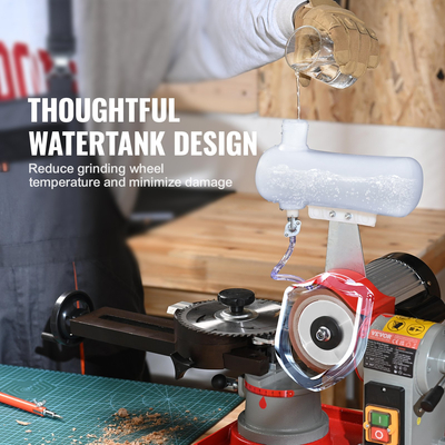Μύλος ακονιστής λεπίδας κυκλικού πριονιού VEVOR 370W 3600RPM με Δεξαμενή νερού Τροχός 5
