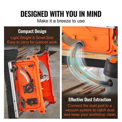 VEVOR 10&quot; Επιτραπέζιο Πριόνι Ηλεκτρική Κοπτική Μηχανή 4400RPM 25 ιντσών Χωρητικότητα Ξυλουργικής