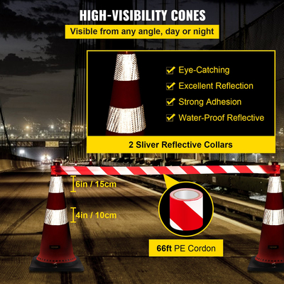 VEVOR Safety Cones Κώνοι κυκλοφορίας 8 x 30&quot; Πορτοκαλί ανακλαστικοί κώνοι δρόμου