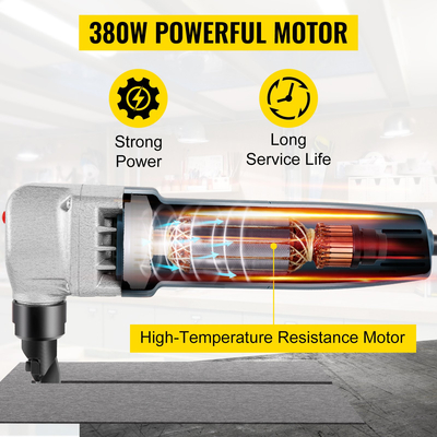 VEVOR Electric Metal Nibbler 380W Nibbler Metal Cutter 1800RPM High Speed ​​Rotor Metal Nibbler 220V w Αντικατασταθείσες λεπίδες Θήκη αποθήκευσης Λαμαρίνας κοπής για κοπή από ανοξείδωτο χάλυβα, αλουμίνιο, πλαστικό