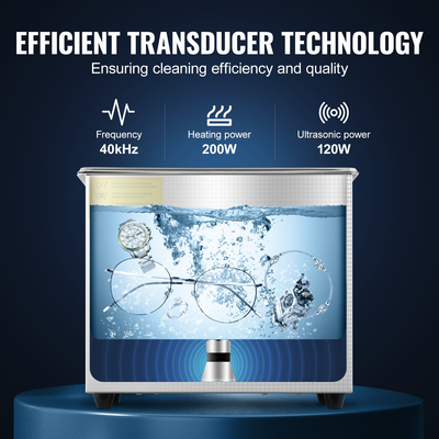 Μηχάνημα καθαρισμού υπερήχων VEVOR 3L Μηχάνημα καθαρισμού υπερήχων από ανοξείδωτο χάλυβα Ψηφιακός θερμαντήρας χρονοδιακόπτης Καθαρισμός κοσμημάτων για επαγγελματική προσωπική οικιακή χρήση (3L)