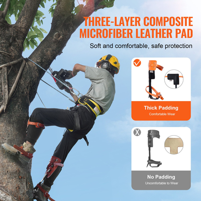 VEVOR Tree Climbing Spikes Climbing Spurs Aloy Steel Arborist Equipment Πορτοκαλί