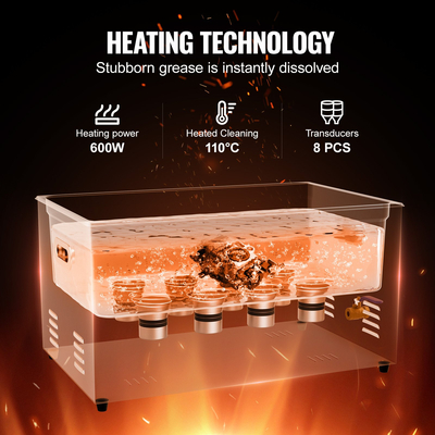 VEVOR 22L Ultrasonic Cleaner με Heater Timer &amp; Basket Digital Sonic Machine