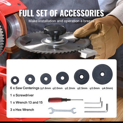 Μύλος ακονίσματος λεπίδας κυκλικού πριονιού VEVOR 370W 3600RPM &amp; Τροχός λείανσης 5 ιντσών