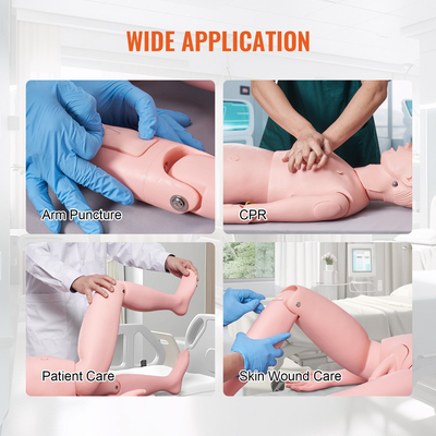 Ανδρικό ανδρείκελο εκπαίδευσης νοσηλευτικής VEVOR, Ανθρώπινο ανδρείκελο επίδειξης μεγέθους ζωής για εκπαίδευση νοσηλευτικής, προμήθειες μοντέλων διδασκαλίας πολλαπλών λειτουργιών εκπαίδευσης, Μοντέλο προσομοιωτή περιποίησης σώματος ανατομικής μανεκέν PVC