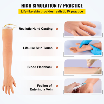 VEVOR Phlebotomy Practice Kit, IV Venipuncture Intravenous Training, High Simulation IV Practice Arm Kit with Carrying Bag, Practice and Perfect IV Skills, για φοιτητές Νοσηλευτές και επαγγελματίες