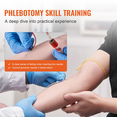 VEVOR Phlebotomy Practice Kit, IV Venipuncture Intravenous Training Kit, High Simulation IV Practice Arm Kit with Carrying Bag, Practice and Perfect IV Skills, για φοιτητές Νοσηλευτές και επαγγελματίες