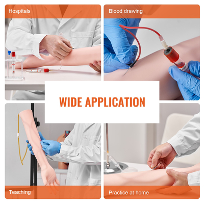 VEVOR Phlebotomy Practice Kit, IV Venipuncture Intravenous Training Kit, High Simulation IV Practice Arm Kit with Carrying Bag, Practice and Perfect IV Skills, για φοιτητές Νοσηλευτές και επαγγελματίες