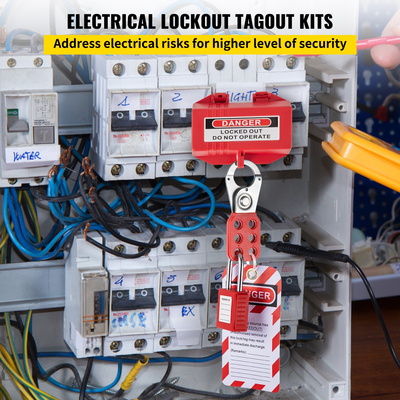 VEVOR 42 PCS Lockout Tagout Kit, Electrical Safety Loto Kit Περιλαμβάνει λουκέτα, 5 είδη κλειδαριών, Hasps, Tags &amp; Ties, Box, Lockout Safety Tools για αφαίρεση ηλεκτρικού κινδύνου σε βιομηχανικά, μηχανήματα