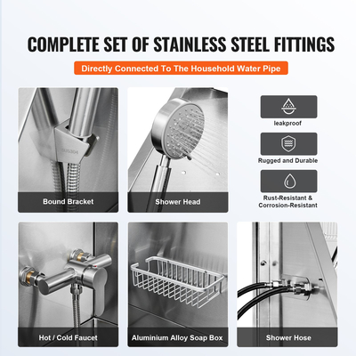 Σταθμός μπάνιου VEVOR 1.27M Pet Dog με ράμπα, Επαγγελματική μπανιέρα περιποίησης σκύλων από ανοξείδωτο χάλυβα με κουτί σαπουνιού, βρύση, πλούσιο αξεσουάρ, μπανιέρα σκύλου για μεγάλα, μεσαία, μικρά κατοικίδια, νεροχύτης για το σπίτι δεξιά