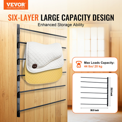 Βάση σέλας VEVOR Επίτοιχη βάση σέλας Six Tiers English &amp; Western Horse Saddle