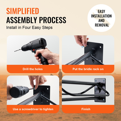 Βάση σέλας VEVOR με Pad Bar 2 Πακέτα Επιτοίχια βάση σέλας αλόγου Μαύρο