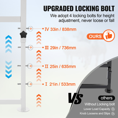 VEVOR Livestock Stand κουρευτική βάση κατσίκας 21&quot;-33&quot; Ύψος 47x23 σε επιτραπέζιο λευκό