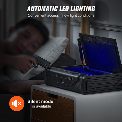 VEVOR Θυρίδα ασφαλείας για πιστόλια Βιομετρική θυρίδα ασφαλείας με 3 τρόπους πρόσβασης για 2 πιστόλια