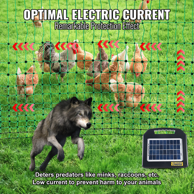 VEVOR Ηλεκτρικό δίχτυ για φράχτη, 48&quot; Υ x 168&#039; L, Κιτ περίφραξης δίχτυ PE με στύλους &amp; διπλές ακίδες, φορητό πλέγμα για κοτόπουλα, πάπιες, χήνες, κουνέλια, που χρησιμοποιούνται σε αυλές, φάρμες και ράντζα