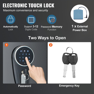 VEVOR 7-8 Rifles Gun Safe, Rifle Safe με ψηφιακό πληκτρολόγιο &amp; κλειδαριά, ντουλάπι αποθήκευσης όπλων για κυνηγετικά όπλα με ενσωματωμένο ντουλάπι αποθήκευσης, αφαιρούμενο ράφι αποθήκευσης για το σπίτι Long Gun και πιστόλια