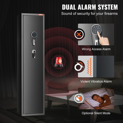 Θυρίδα ασφαλείας όπλων VEVOR Χρηματοκιβώτιο τυφεκίου με ψηφιακό πληκτρολόγιο &amp; κλειδαριά 5 ντουλάπια αποθήκευσης