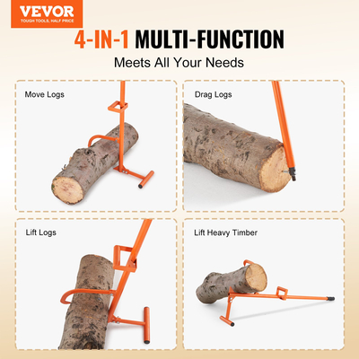 VEVOR Timberjack Log Lifter 4 σε 1 Log Roller 46.5 in Logging Forestry Multitool