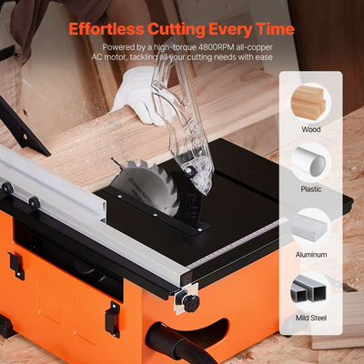 Επιτραπέζιο πριόνι VEVOR για εργοτάξιο 210 mm 1200W φορητό συμπαγές επιτραπέζιο πριόνι 4800 σ.α.λ.