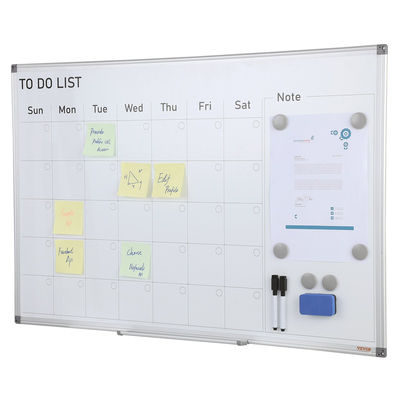 Λευκός πίνακας VEVOR Calendar, 36 x 24 ίντσες Magnetic Dry Erase Calendar Board, Monthly Planner Whiteboard για τοίχο, 1 Magnetic Erase &amp; 2 Dry Erase Marker &amp; Mobile Tray for Restaurant Office Home School