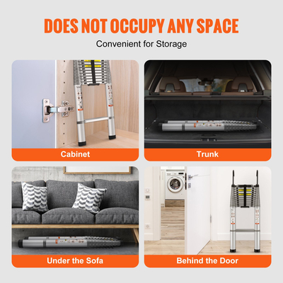 VEVOR Telescoping Ladder Aluminium Extension Step 15 ft Φορητό πολλαπλών χρήσεων