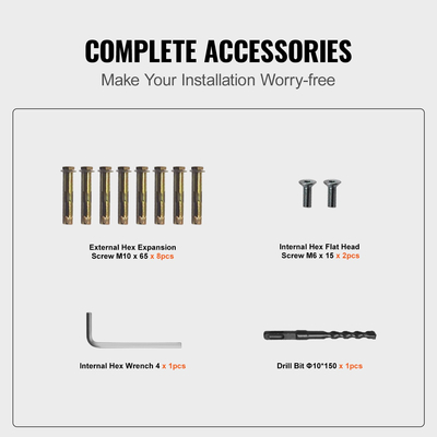 VEVOR κουπαστής εξωτερικού χώρου 165LBS ​​κουπαστής φορτίου Εξωτερική σκάλα Κουπαστή σκάλας αλουμινίου 36 x 35&quot; Κιγκλίδωμα εξωτερικής σκάλας Μεταβατικό εύρος από 0 έως 50° Η κουπαστή σκάλας ταιριάζει σε 2-3 βήματα με κιτ βιδών