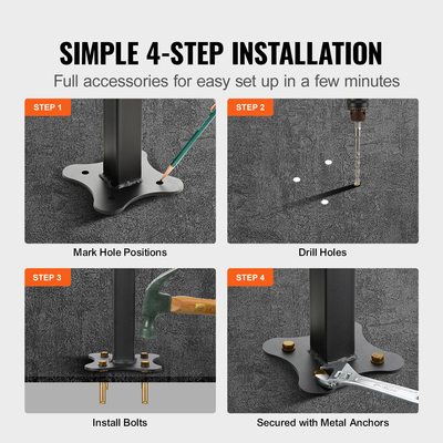 Κιγκλίδωμα Εξωτερικής Σκάλας VEVOR, Προσαρμόζεται σε 1-4 σκαλοπάτια Μεταβατική κουπαστή από σφυρήλατο σίδηρο, ρυθμιζόμενο εξωτερικό κιγκλίδωμα σκάλας, κουπαστές για τσιμεντένια σκαλοπάτια με κιτ εγκατάστασης, ματ Μαύρη κουπαστή εξωτερικού χώρου