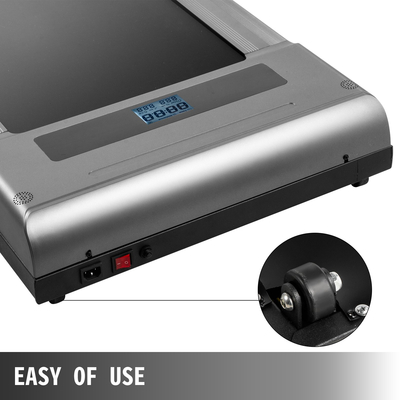 Διάδρομοι VEVOR Under Desk Διάδρομοι εργασίας για τρέξιμο, Led διάδρομος για μηχάνημα τρεξίματος στο σπίτι με τηλεχειριστήριο, 1-6,0 km/h Ταχύτητα φορητός λεπτός διάδρομος άσκησης εσωτερικού χώρου (ασημί, με κουπαστή)