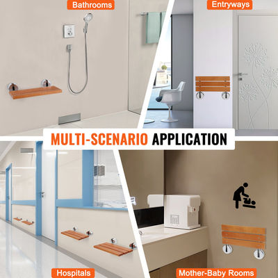 VEVOR Πτυσσόμενο κάθισμα ντους από τικ 20,1&quot; x 13,2&quot; Πάγκος ντους στον τοίχο 440 λίβρες